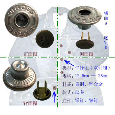 17mm双针钮